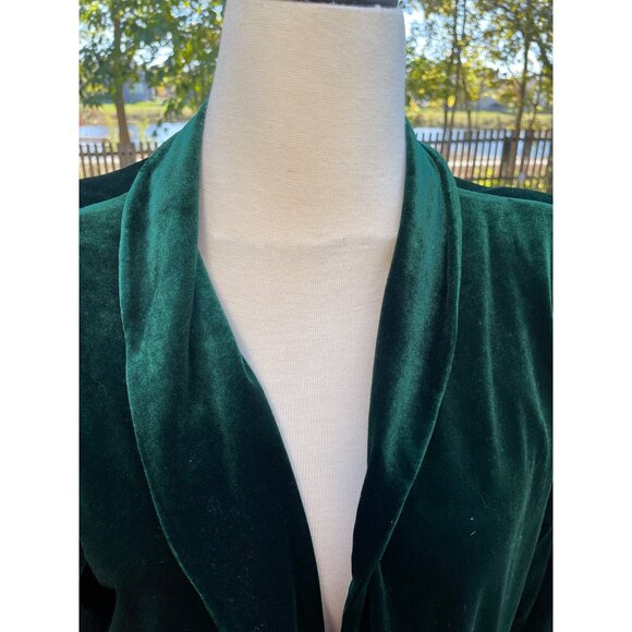 Velvet Green Long Duster Cardigan With Pockets Womens 2XL 95% Polyester 5% Elast - Picture 3 of 9
